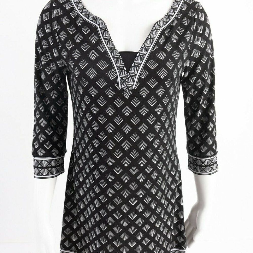 White House Black Market Women Tunic Dress S Black